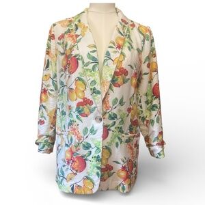 LC Lauen Conrad Fruited Vines Blazer Size S 6/8